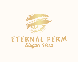 Perm - Luxe Woman Eyelash logo design