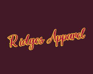 Retro Cursive Apparel logo design