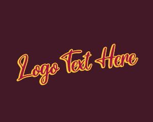 Retro Cursive Apparel Logo