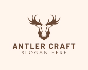 Antlers - Buck Caribou Antler logo design