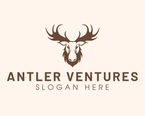 Antler - Buck Caribou Antler logo design