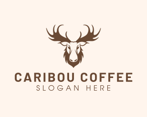 Buck Caribou Antler logo design