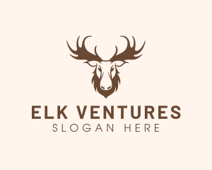 Buck Caribou Antler logo design