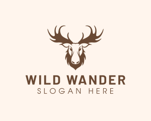 Buck Caribou Antler logo design