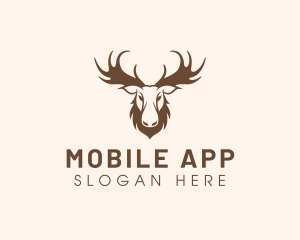 Hunt - Buck Caribou Antler logo design