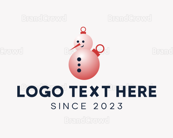 Christmas Snowman Bauble Logo