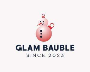 Christmas Snowman Bauble logo design