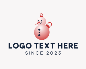 Snow - Christmas Snowman Bauble logo design