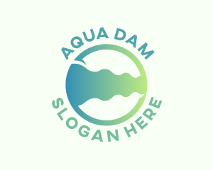 Gradient Aqua Waves logo design