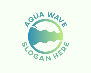 Aqua - Gradient Aqua Waves logo design