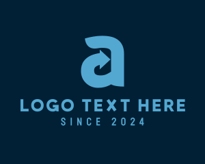 Blue - Professional Arrow Letter A Business logo design