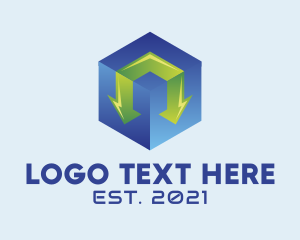 Technology - Digital Cube Courier logo design