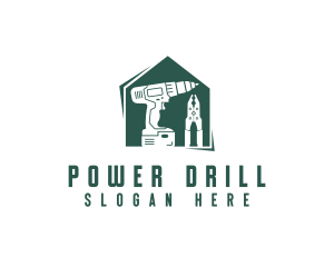 House Drill Plier Construction logo design