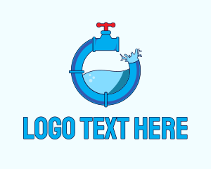 Plumbing - Water Faucet Plumbing logo design