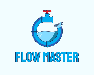 Water Faucet Plumbing logo design