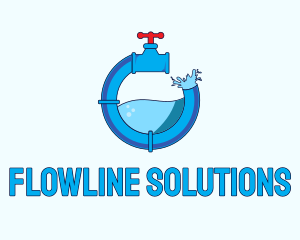 Pipeline - Water Faucet Plumbing logo design