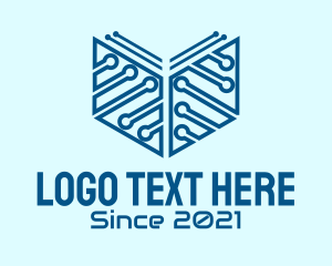 Cyberspace - Blue Digital Book logo design