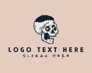 Skater - Skate Streetwear Skull logo design