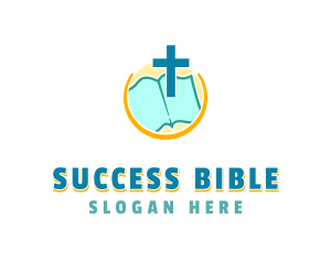 Bible - Religion Bible Crucifix logo design