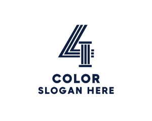 Stripes - Legal Number 4 logo design