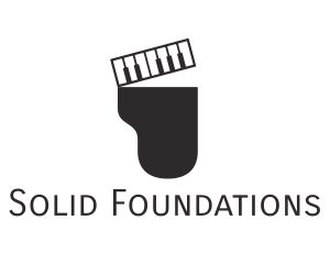 Black - Grand Piano Music logo design