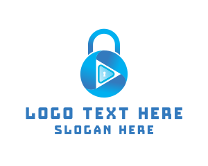 Video Player - Security Lock Keyhole logo design