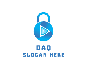 Media Player - Security Lock Keyhole logo design