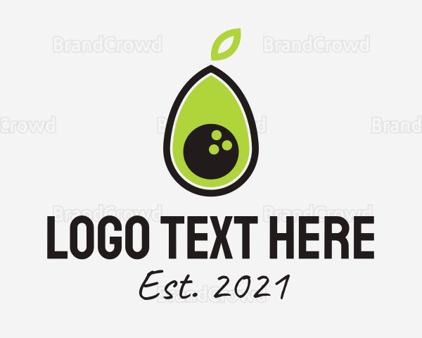 Bowling Avocado Fruit Logo