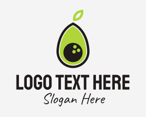 Bowling Avocado Fruit  Logo