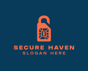 Privacy - Sim Card Lock logo design