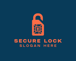 Lock - Sim Card Lock logo design