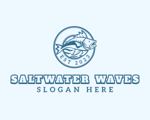 Saltwater - Fish Aquatic Fishing logo design