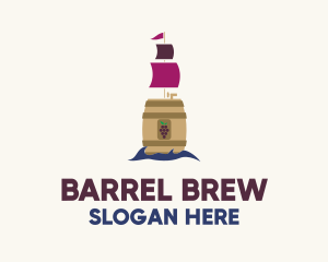 Barrel Wine Ship logo design