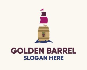 Barrel Wine Ship logo design