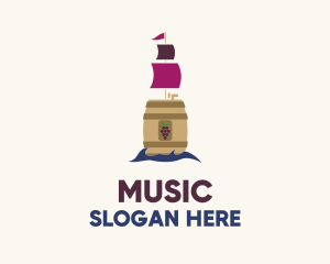 Liqueur - Barrel Wine Ship logo design