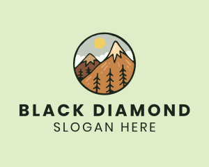 Forest Mountain Peak logo design