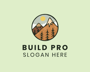 Tourist Spot - Forest Mountain Peak logo design