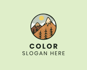 Forest Mountain Peak logo design