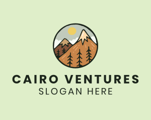 Forest Mountain Peak logo design