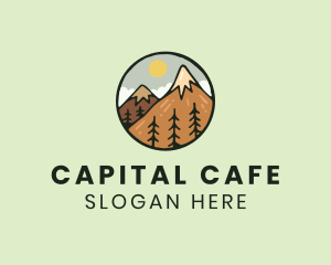 Forest Mountain Peak logo design