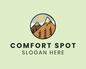 Forest Mountain Peak logo design