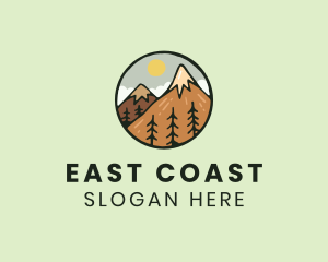 Forest Mountain Peak logo design