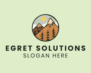 Forest Mountain Peak logo design