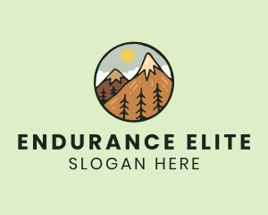 Forest Mountain Peak logo design