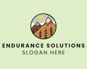 Forest Mountain Peak logo design