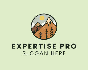 Forest Mountain Peak logo design