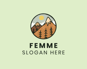 Forest Mountain Peak logo design