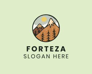 Forest Mountain Peak logo design