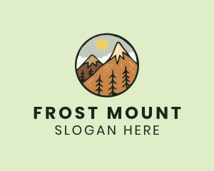 Forest Mountain Peak logo design