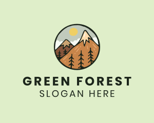 Forest Mountain Peak logo design